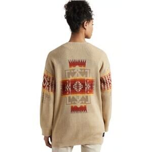 Pendleton Sierra Springs Aztec Southwest Cardigan Cotton Open Front Sweater XL